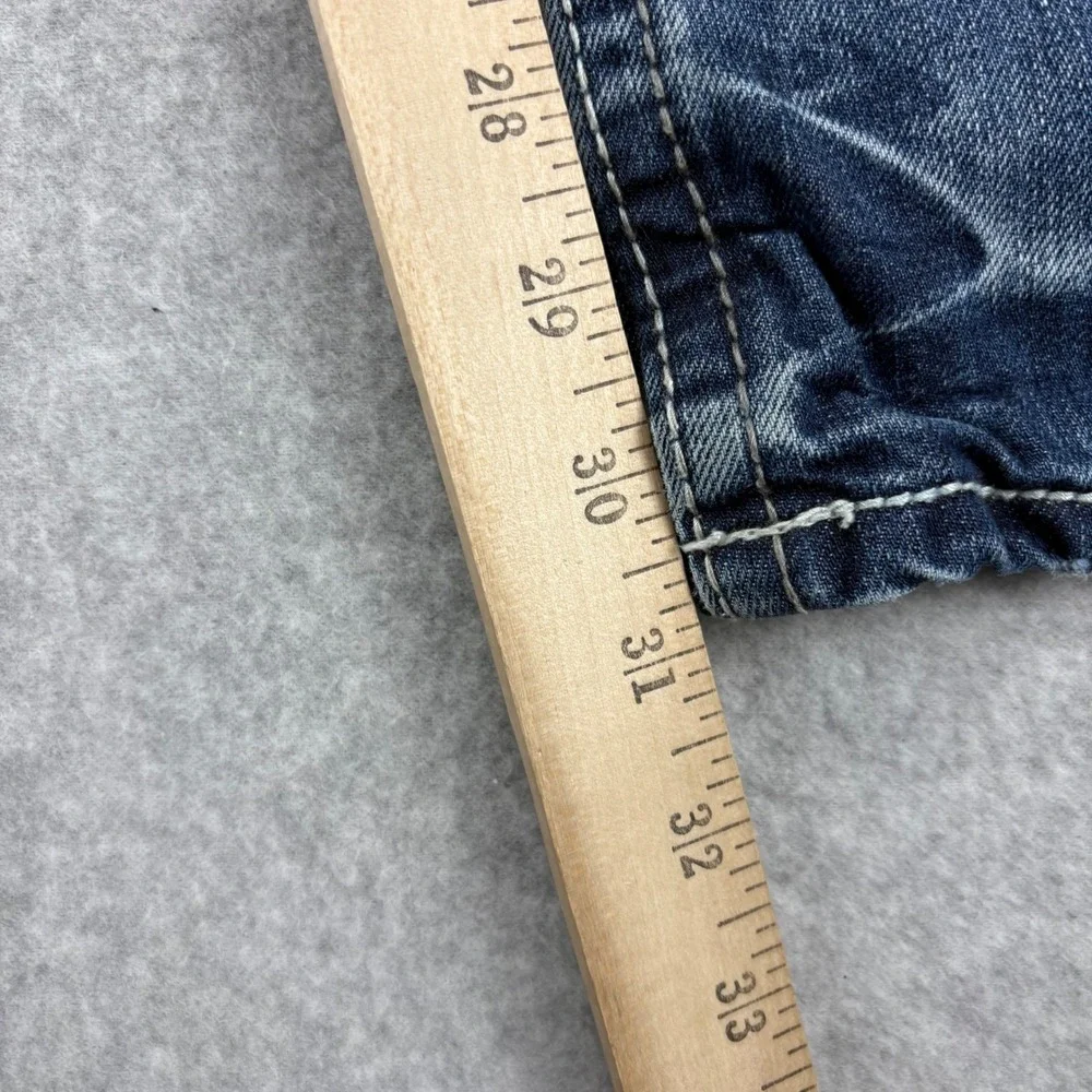 BKE Carter Jeans Mens 26R Blue Straight Distressed Denim Y2K Grunge Western Moto